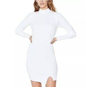 Bardot White Ribbed Midi Sweater Dress